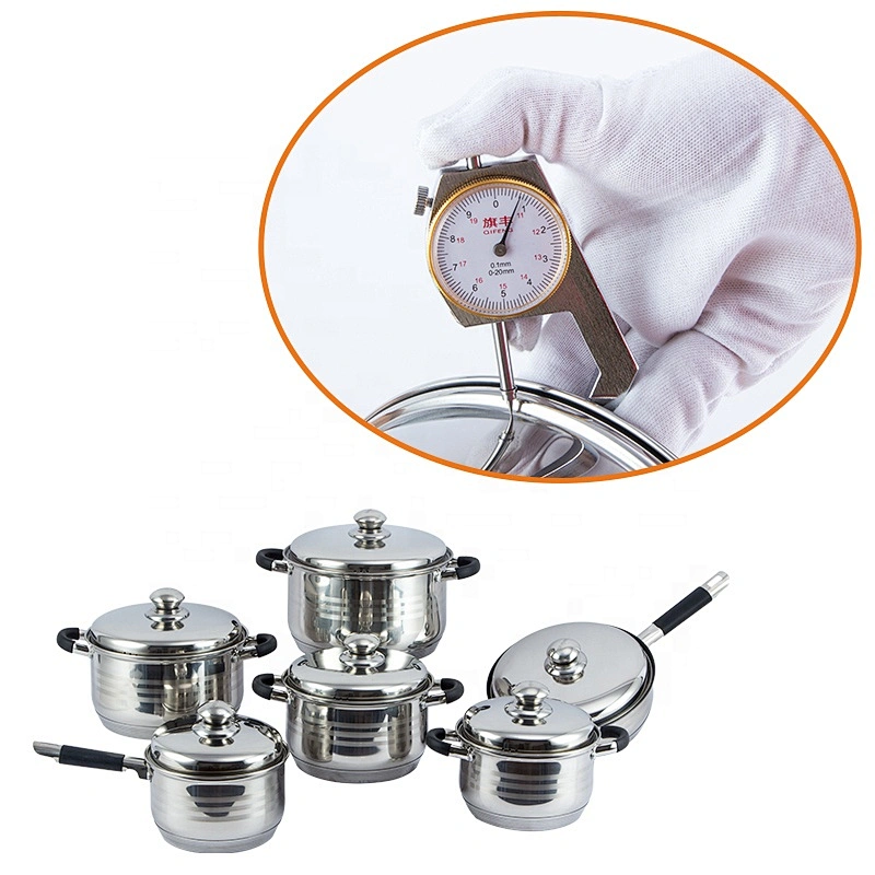 home kitchen appliance 12pcs Stainless Steel pot non stick cookware set with silicone handles