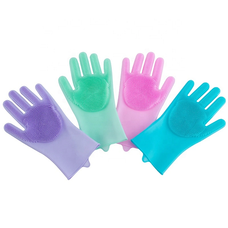 2020 Hot Selling Multifunctional Heat and Slip Resistant kitchen cleaning tools silicone dishwashing brush with Wash Scrubber