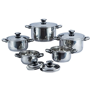 2020 Bakelite and stainless steel combined handle 3ply stainless steel cookware stock pot with ss201 lid