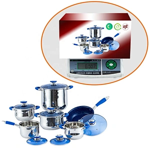 12pcs stainless steel cookware set with ceramic non-stick coating cookware sets kitchen