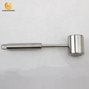 Dual Side Meat Tenderizer Mallet Heavy Duty 304 Stainless Steel Meat Pounder for Tenderizing Pork Chicken Beef Steak