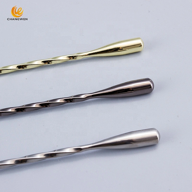 High Quality Colorful long handle Bar Stirrer Spoon Stainless Steel Cocktail Barspoon