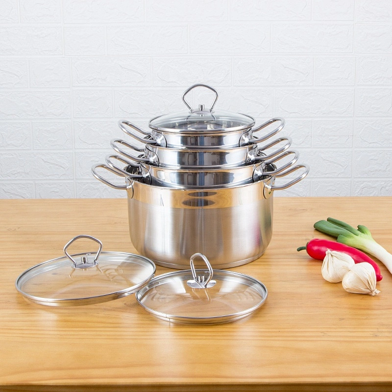 Factory price kitchen ware Classic deluxe cookware G shape glass lid aluminum cookware set