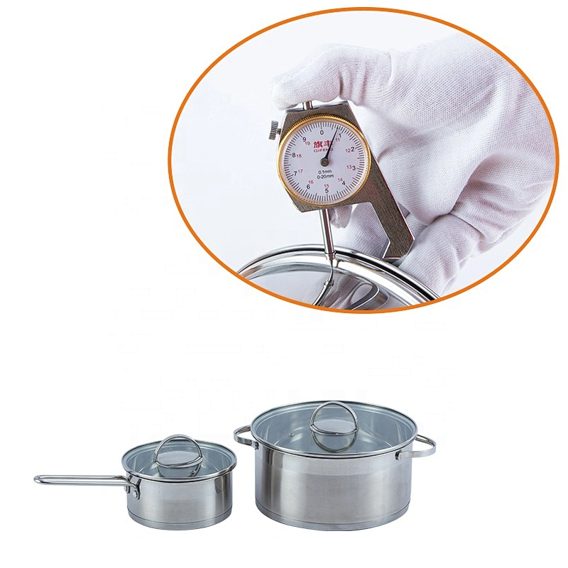 European style soup pot stainless steel saucepan with glass lid
