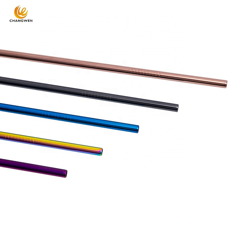 Eco Friendly straight reusable 18/8 stainless steel metal drinking straw with Customized Logo