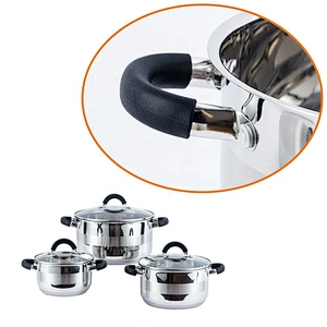 6PCS Kitchen cooking Stainless Steel Casserole Set with hollow handle covered silicone