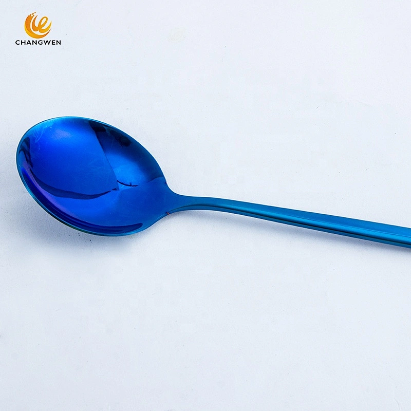 Hot selling on Amazon Portable Flatware spoon and fork stainless steel blue travel Cutlery Set