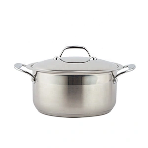 kitchen cooking double handle stainless steel cookware set with lids