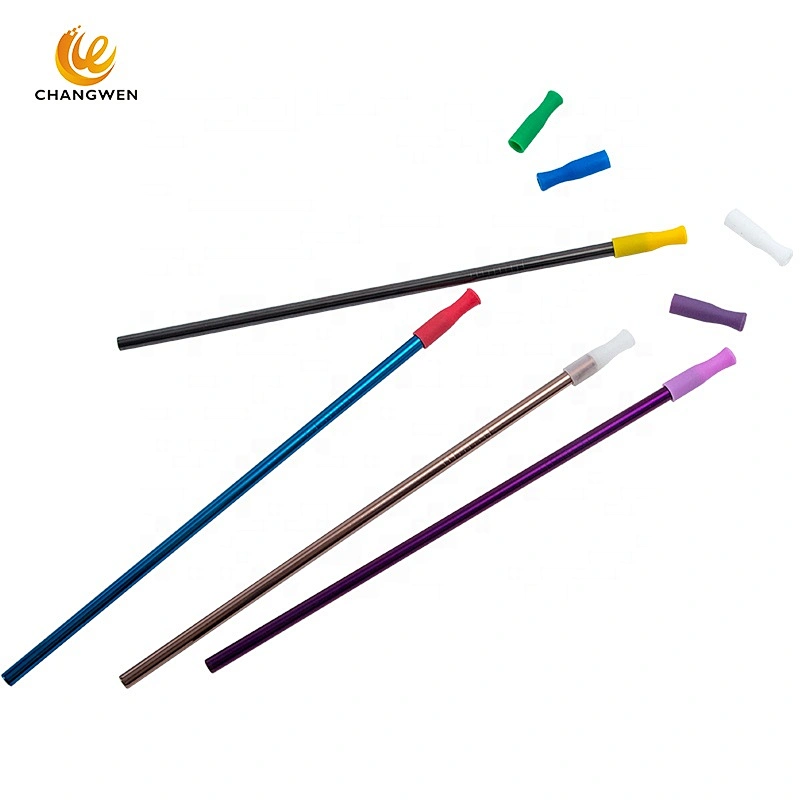 Eco-friendly Colorful Silicone Straw Tips for Stainless Steel Metal Drinking Straws