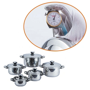 2020 Bakelite and stainless steel combined handle 3ply stainless steel cookware stock pot with ss201 lid