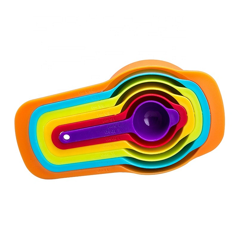 Kitchen 6-piece Plastic Coffee Measuring Cup Adjustable Baking Colorful Measuring Spoon Set