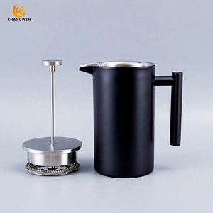 600ml/1000ml Insulated Double Wall Black Coffee Maker Stainless Steel French Coffee Press