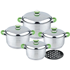 Hot Pot 9pcs stainless steel casserole set stock pot and pan cookware set with kitchen tool