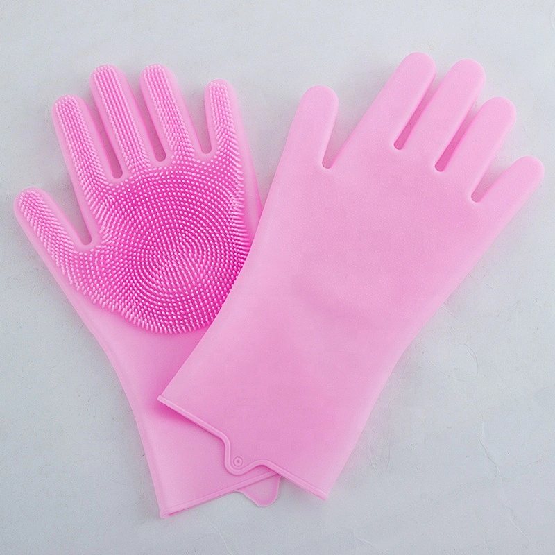 2020 Hot Selling Multifunctional Heat and Slip Resistant kitchen cleaning tools silicone dishwashing brush with Wash Scrubber