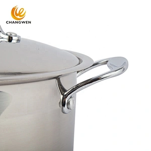 kitchen cooking double handle stainless steel cookware set with lids