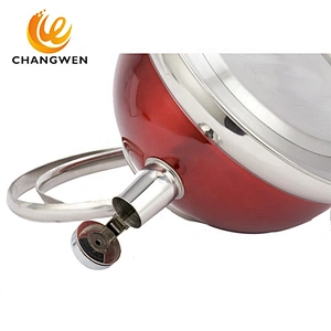 Utensilios de cocina pintura roja 3L Tetera de acero inoxidable