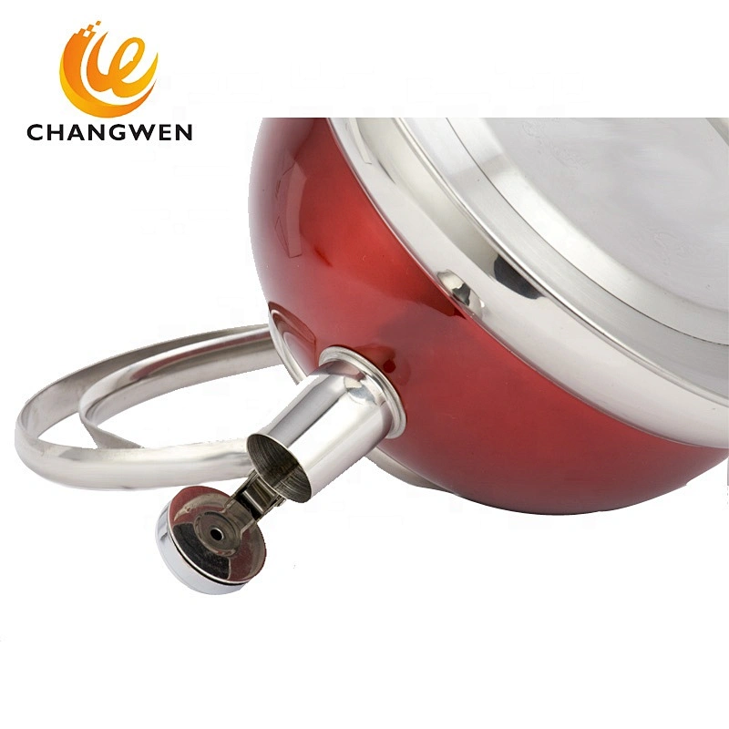 Utensilios de cocina pintura roja 3L Tetera de acero inoxidable