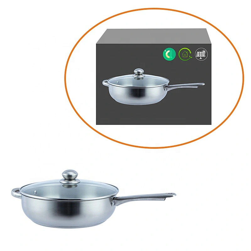 China manufacturer supplier mirror polishing Stainless steel fry pan & skillet with glass lid