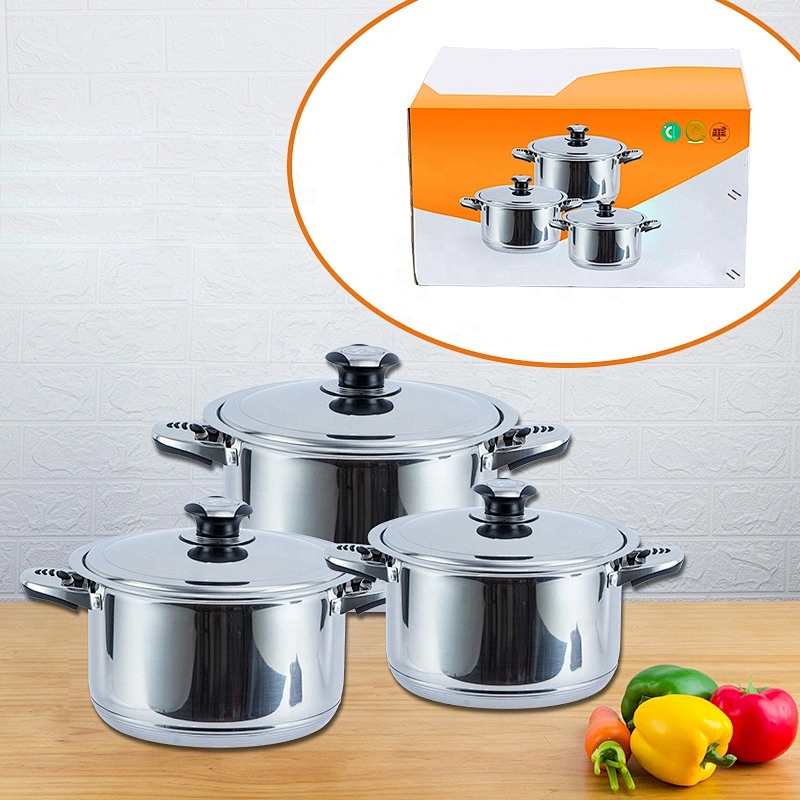 Advance kitchen accessories 26cm 28cm 30cm stainless steel 6 pcs majestic cookware set