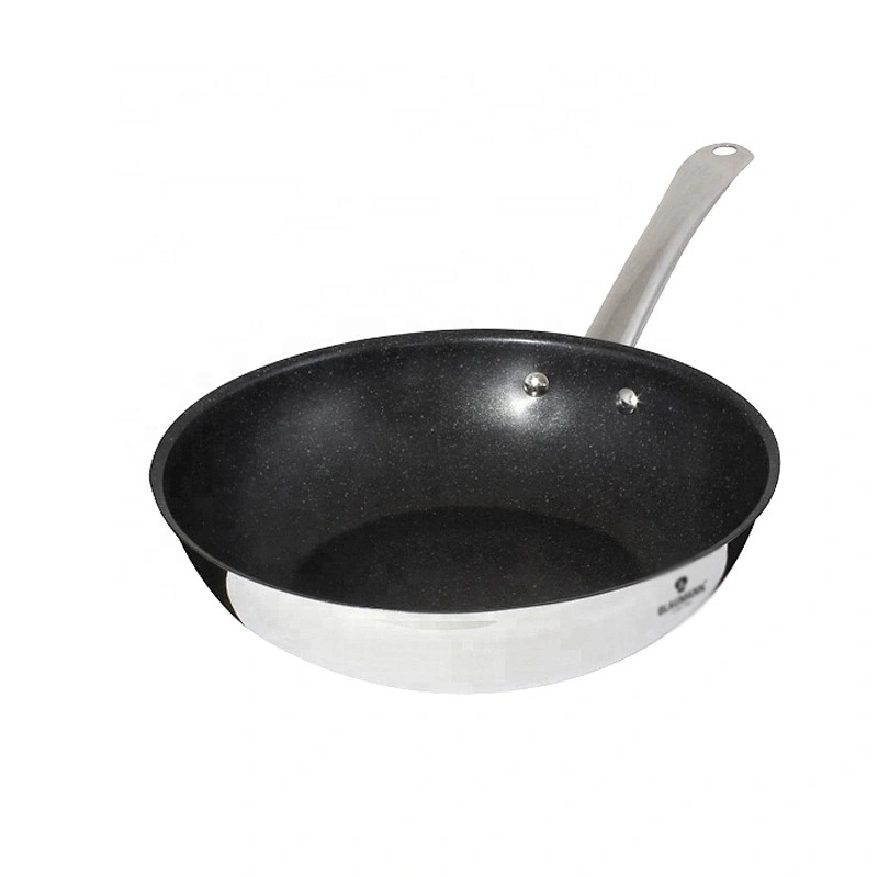 Stainless Steel Nonstick cookware Fry Pan with Nonstick Coating Capsule Bottom for East Europe