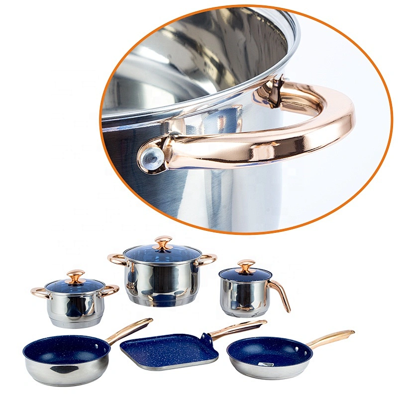 New products South America 9 pcs Stainless steel square frypan with nonstick coating