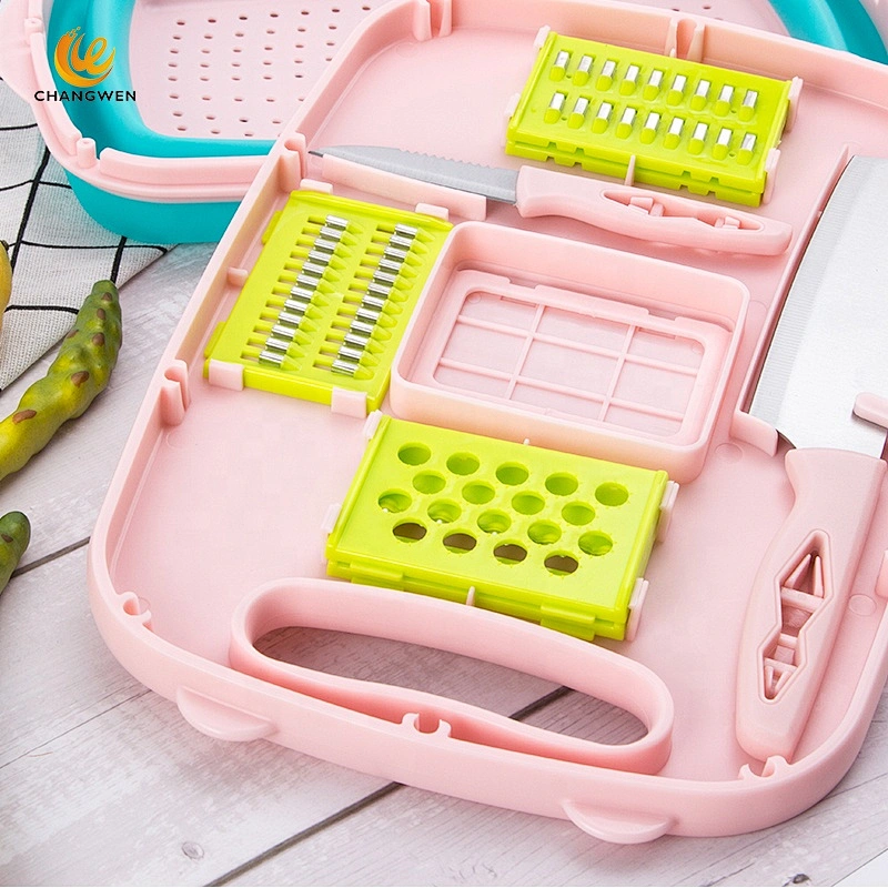Amazon creative kitchen multi purpose cutting board collapsible fruit vegetable Silicone Basket set