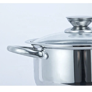 Stairght shape stainless steel casserole with lid mushroom knob