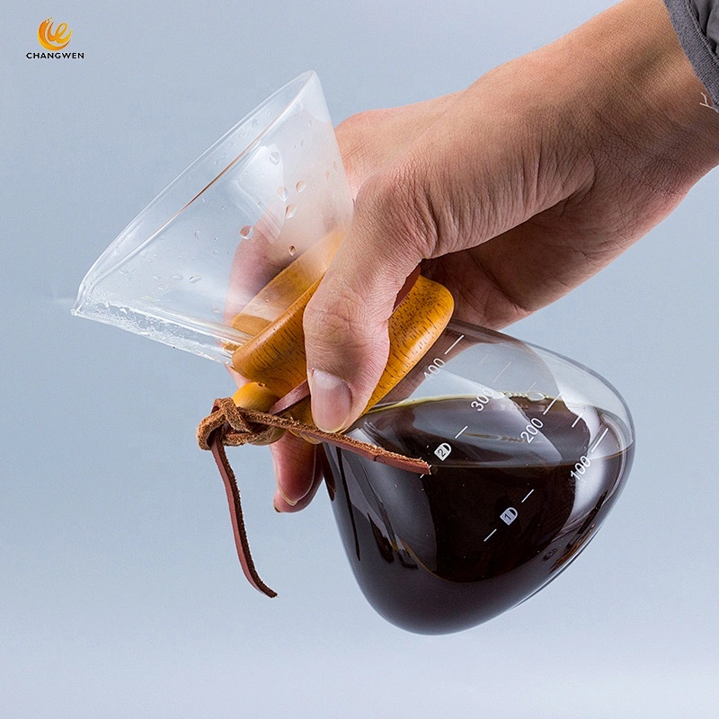 Eco Glass Hand Drip Coffee Maker 400ml heat resistant share glass coffee pot With Stainless Steel Filter