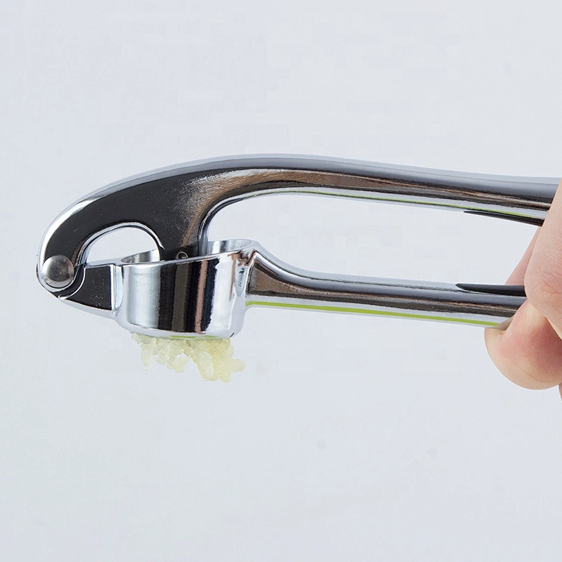 Hot sell Professional Kitchenware Stainless Steel Garlic Press Zinc Alloy Garlic Press with soft silicone handle