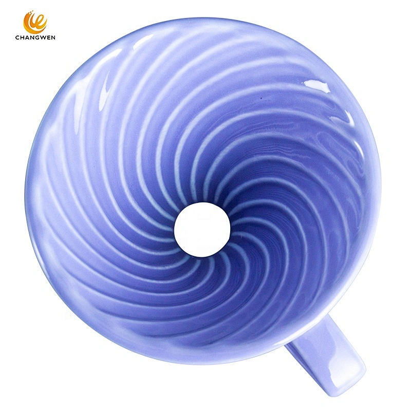 Wholesale color Ceramic  filter V shape pour over v60 coffee dripper with cup stand
