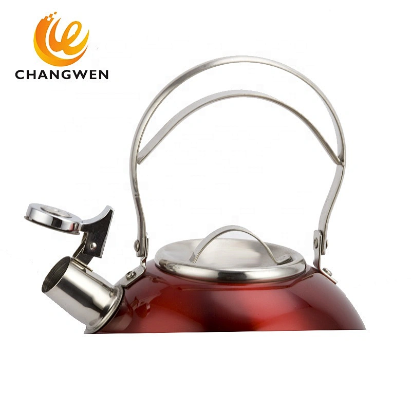 Utensilios de cocina pintura roja 3L Tetera de acero inoxidable
