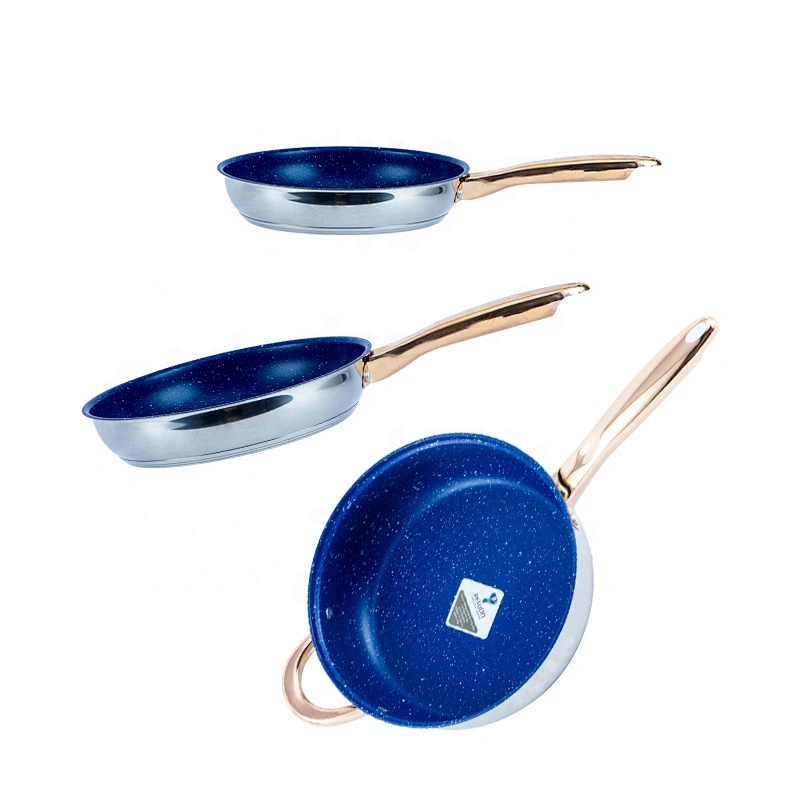 In stock 3pcs non-stick cookware pot set stainless steel fry pan sets