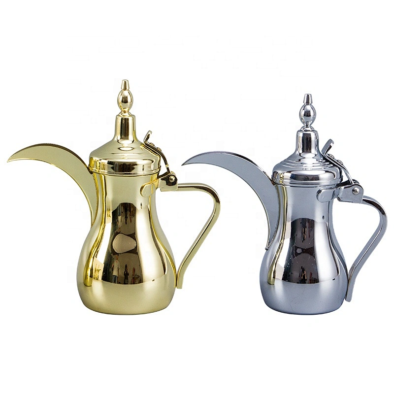 2pcs Stainless Steel Coffee Pot Dallah Gold Coffee Pot Set with golden/chrom electroplating