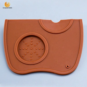 Custom logo high quality brown/black Coffee tools non-slip silicone coffee corner tamping mat
