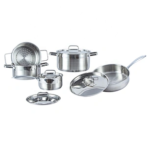 European cookware set 304 stainless steel casserole cooking pot sauce pan fry pans