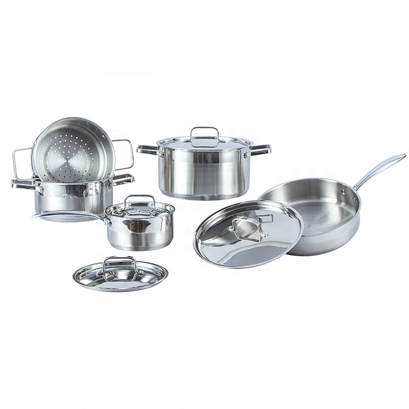 European cookware set 304 stainless steel casserole cooking pot sauce pan fry pans