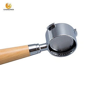 espresso coffee machine portafilter 51mm Bottomless Coffee Espresso Machine with Wood Handle kitchen accessories