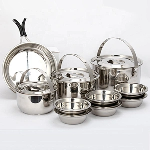 20pcs Korean Style stainless steel picnic appliances cookware set