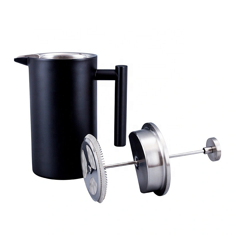 600ml/1000ml Insulated Double Wall Black Coffee Maker Stainless Steel French Coffee Press
