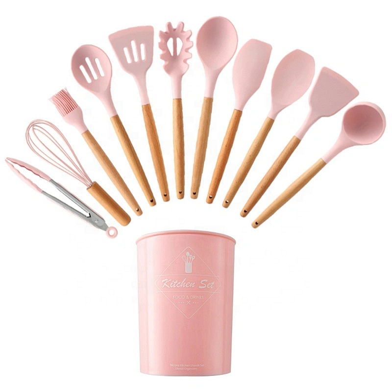 Hot selling colorful kitchen utensils cooking tools set kitchen accessories set silicone kitchen utensil set