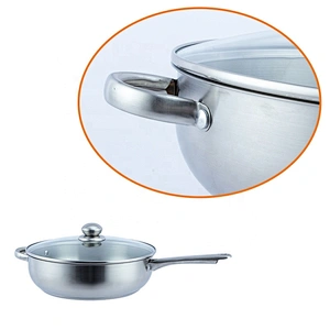 China manufacturer supplier mirror polishing Stainless steel fry pan & skillet with glass lid