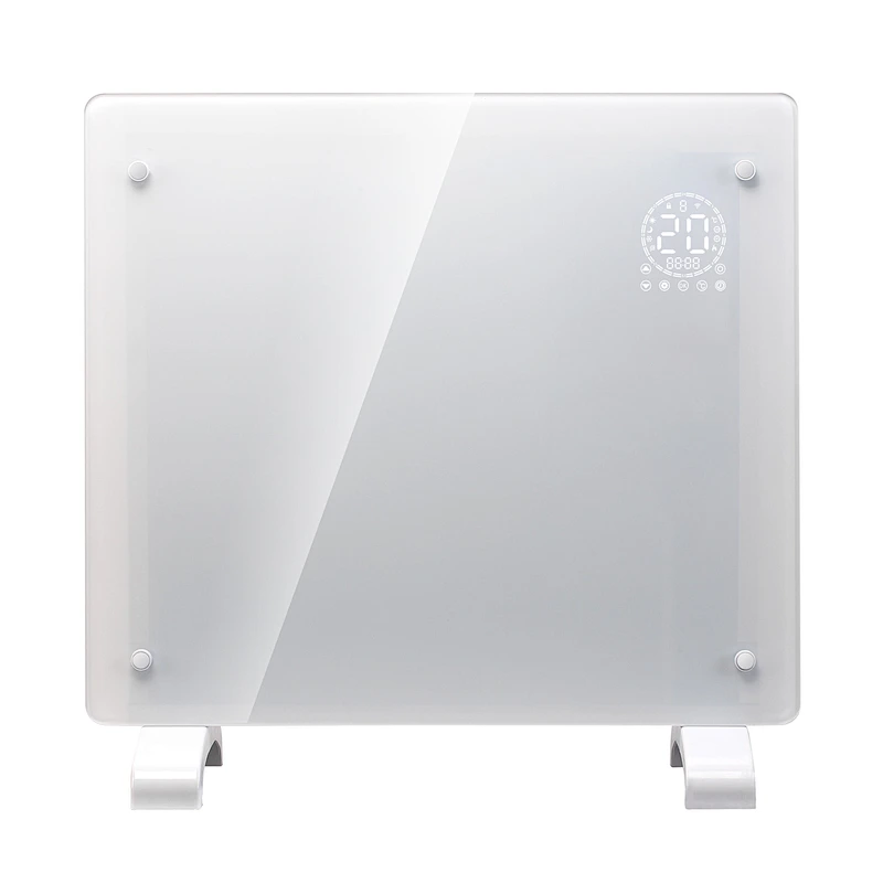 Cheap IP24 LED display wifi app control glass panel convector heat bathroom heater wall mount
