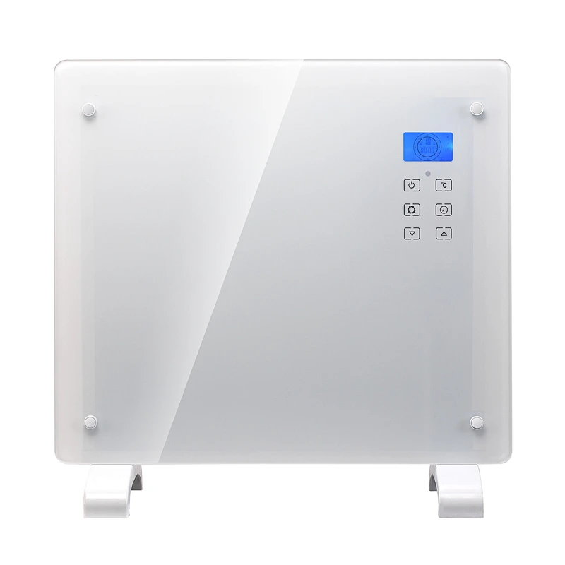 1000w 1500w 2000w Remote Control Free Standing LCD Display Glass Panel Heater