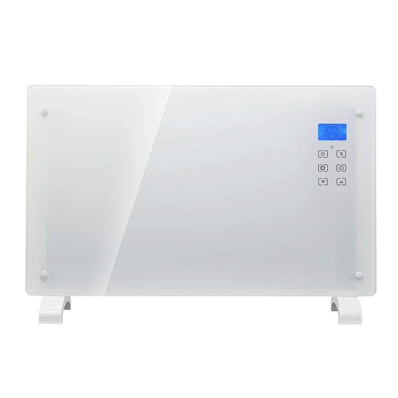 1000w 1500w 2000w Remote Control Free Standing LCD Display Glass Panel Heater