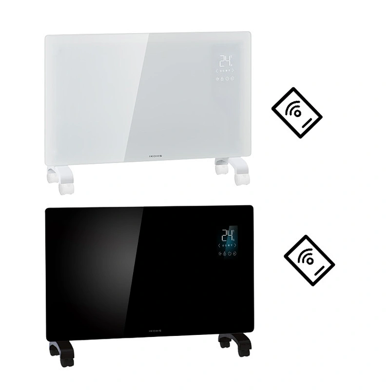 Wall Mounted LED Display WIFI APP Control Glass Panel Electric Convection Heater panel for Home Room