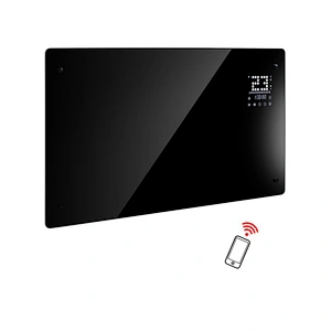 Cheap IP24 LED display wifi app control glass panel convector heat bathroom heater wall mount