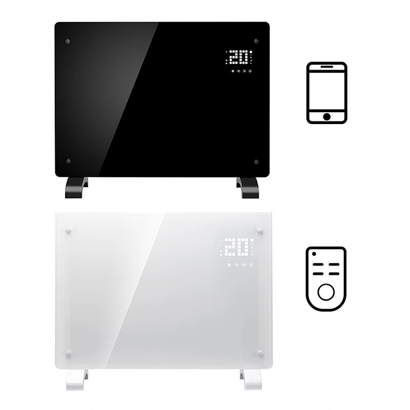 220V wall mounted freestanding glass panel electric convector heater with wifi app control