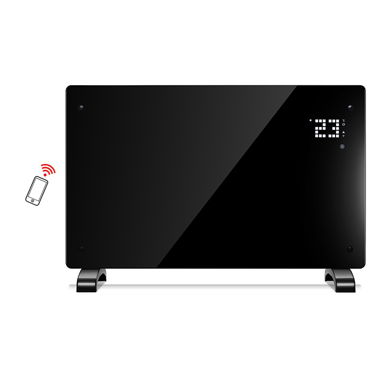 Wall Mounted LED Display WIFI APP Control Glass Panel Electric Convection Heater panel for Home Room