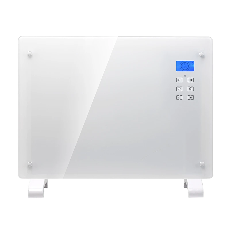 1000w 1500w 2000w Remote Control Free Standing LCD Display Glass Panel Heater