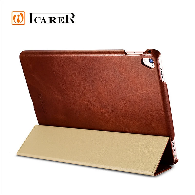 ICARER Genuine Leather Flip Case Cover for iPad Pro 9.7 Inch